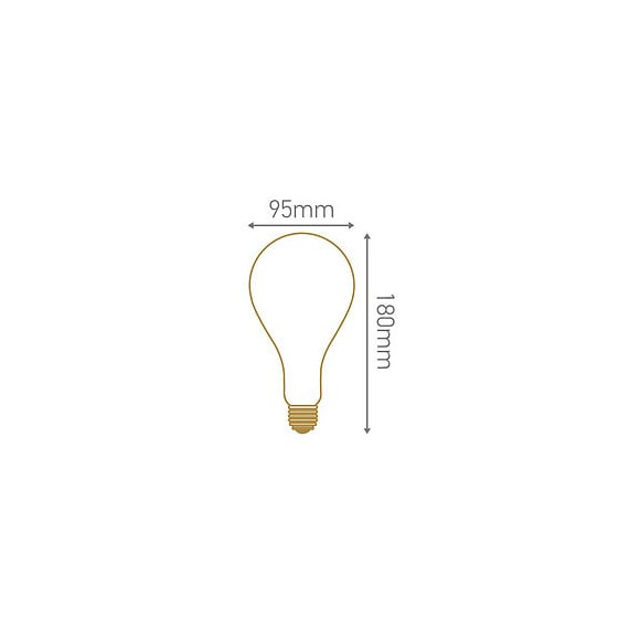 Ampoule Géante Filament Led Twisted 180mm 4w E27 Blanc Doux Smokey