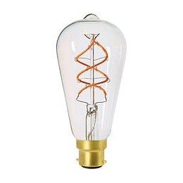 Ampoule Edison Filament Led Torsadé 4w B22 2200k 240lm Dim Claire