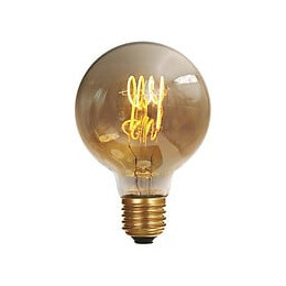 Ampoule Globe G80 Filament Led Torsadé 4w E27 Blanc Doux Ambrée