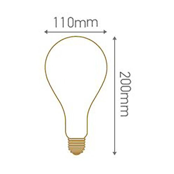 Ampoule Géante Filament Led Twisted 200mm 4w E27 2000k 160lm Dim Smokey