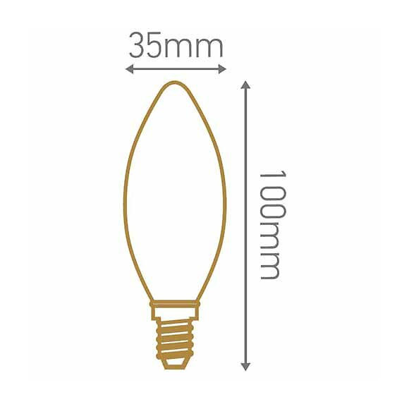 Flamme Filament Led 3 Loops 3w E14 Blanc Chaud Dimmable Ambrée