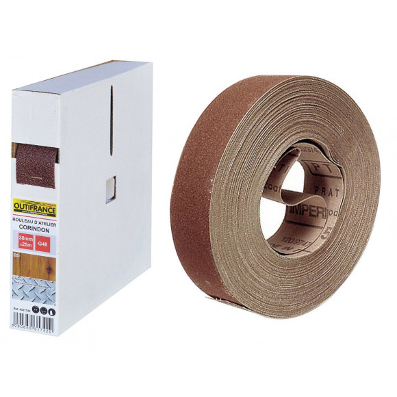Rouleau D'atelier Corindon 38mm X 25m Gr.120