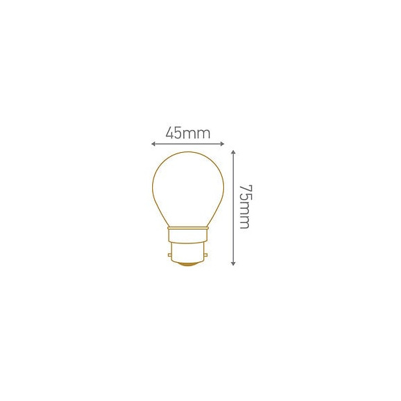 Sphérique G45 Filament Led 3 Loops 3w B22 Blanc Chaud Dimmable Smokey