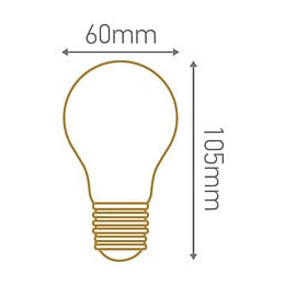 Standard A60 Filament Led 4 Loops 4w - Culot Américain E26 - 2000k 200lm Dimmable Ambrée