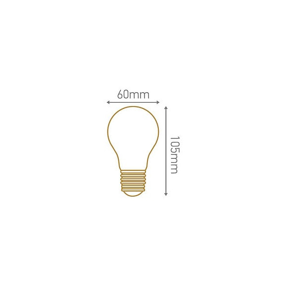 Standard A60 Filament Led 4 Loops 4w - Culot Américain E26 - 2000k 200lm Dimmable Ambrée