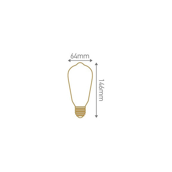 Ampoule Edison Filament Led Torsadé 5w E27 2000k 220lm Smokey