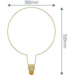 Globe Géant Ø380mm Filament Led Spiral 8w E40 2000k 400lm Dim Ambré