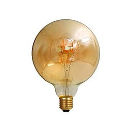 Ampoule Globe G125 Filament Led Torsadé 4w E27 Blanc Doux Ambrée
