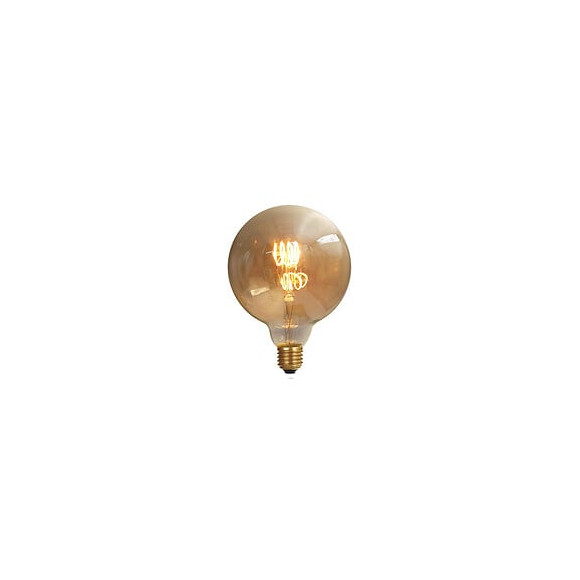 Ampoule Globe G125 Filament Led Torsadé 4w E27 Blanc Doux Ambrée