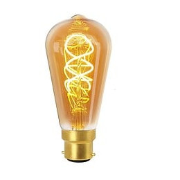 Ampoule Edison Filament Led Torsadé 4w B22 Blanc Doux Dimmable Ambrée