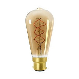 Ampoule Edison Filament Led Torsadé 4w B22 Blanc Doux Dimmable Ambrée