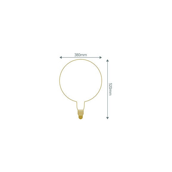 Globe Géant Ø380mm Filament Led Spiral 8w E40 2000k 400lm Dim Ambré