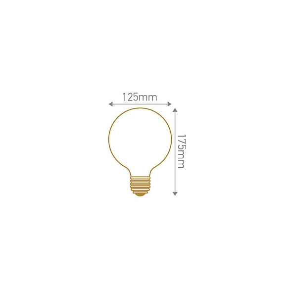 Ampoule Globe G125 Filament Led Torsadé 4w E27 Blanc Doux Ambrée