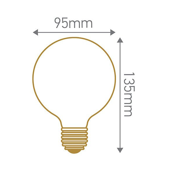 Ampoule Globe G95 Filament Led Torsadés 4w E27 2000k Dimmable Smokey