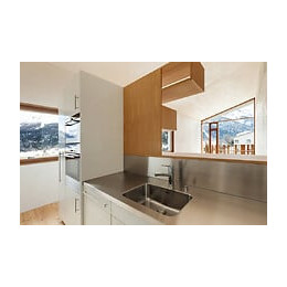 Crédence Basse, Longeur 120cm, Hauteur 15cm, Finition Inox