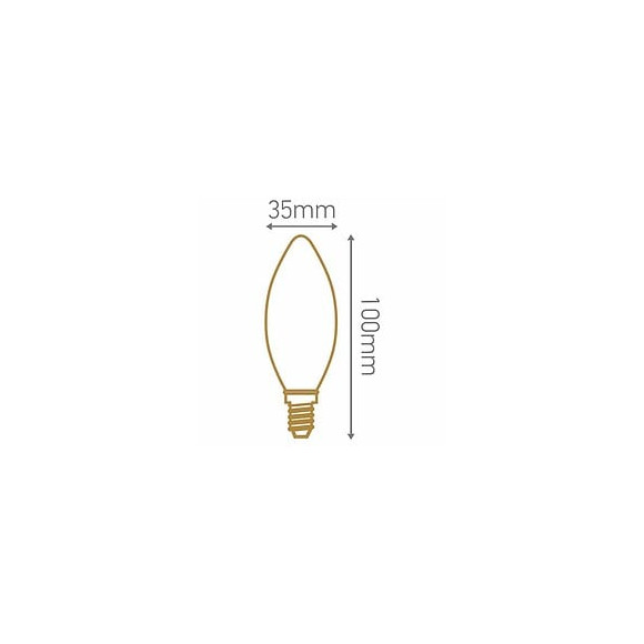 Flamme C35 Filament Led 3 Loops 3w E14 Blanc Chaud Dimmable
