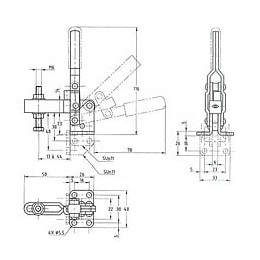 Sauterelle À Serrage Et Levier Verticaux 13 À 44 Mm