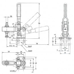 Sauterelle À Serrage Et Levier Verticaux 13 À 44 Mm