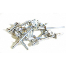 100 Rivets Alu / Acier À Tête Plate Ø 3 X 12 Mm