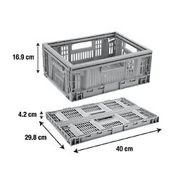 Casier Tontarelli Plastique Gris L.40 X P.30 X H.16.9 Cm Cm, 15.8 L