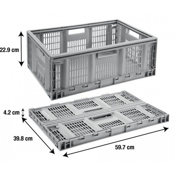 Casier Tontarelli Plastique Gris L.60 X P.40 X H.22.9 Cm Cm, 46 L