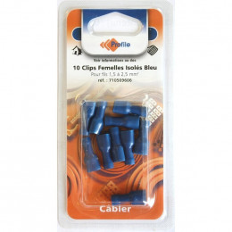 10 Cosses Clips Isolées Femelles Bleues
