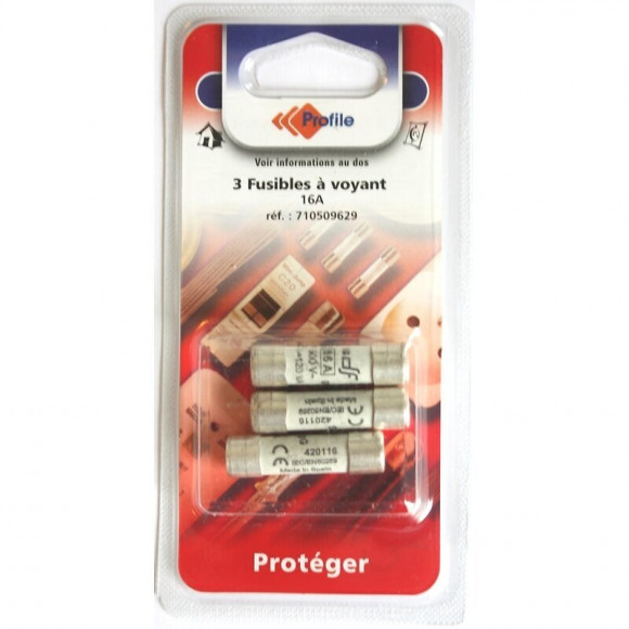 3 Fusibles À Voyant 10.3x38mm - 16a
