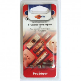 3 Fusibles Verre Rapide 5a