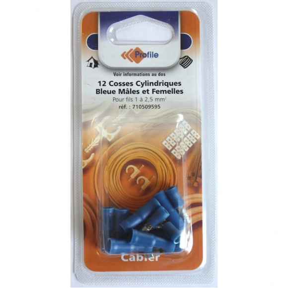 12 Cosses Cylindriques Bleues Mâles + Femelles