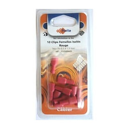 10 Cosses Clips Isolées Femelles Rouges