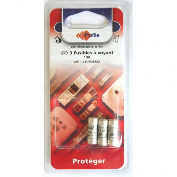 3 Fusibles A Voyant 8.5x23 Mm - 10a