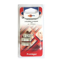 3 Fusibles A Voyant 10.3x25.8 Mm - 10a