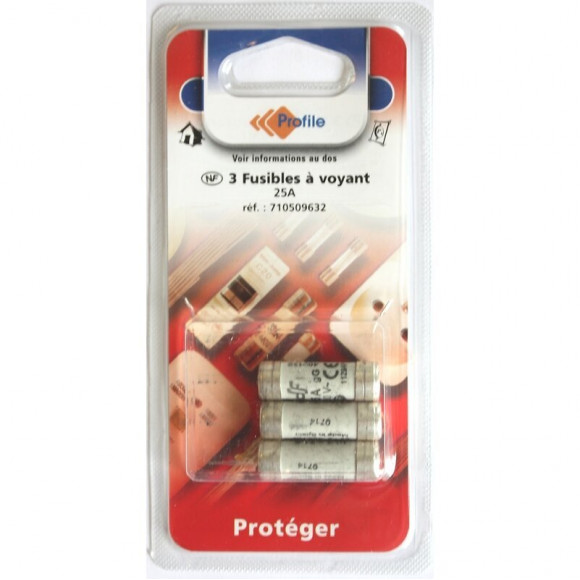 3 Fusibles À Voyant 10.3x31.5mm - 25a