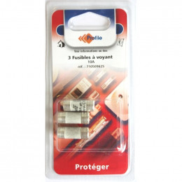 3 Fusibles A Voyant 10.3x25.8 Mm - 10a