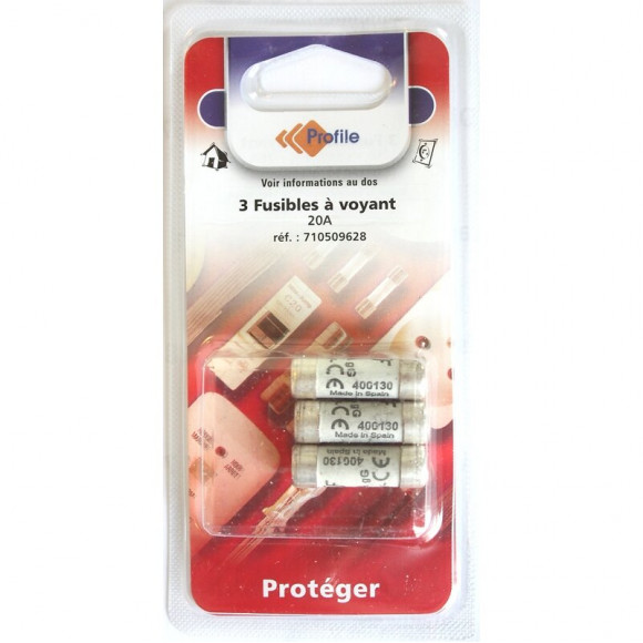 3 Fusibles À Voyant 10.3x31.5mm - 20a