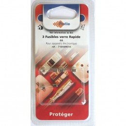 3 Fusibles Verre Rapide 4a
