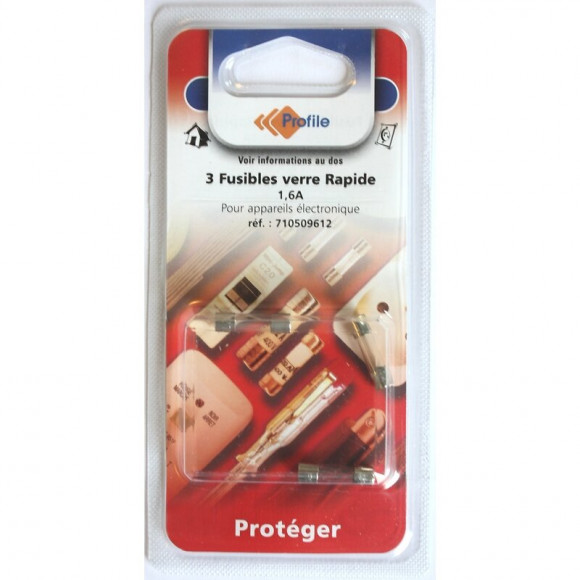 3 Fusibles Verre Rapide 1.6a