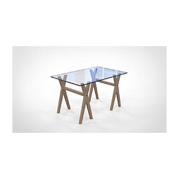 Tréteau Alixx, H.73cm X L.70cm X Emp. 35cm - Bois Fsc, Vernis Mat Naturel