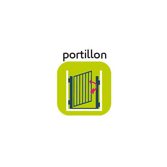 Barrière Métal Roméo, Portillon À Pression 73-81cm, Hauteur 77cm