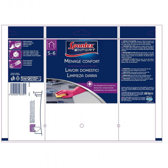 Gants Nettoyage Quotidien Spontex Expert, Taille S
