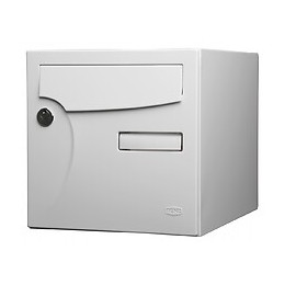 Boîte Aux Lettres Normalisée 1 Porte Extérieur Renz Acier Blanc Brillant