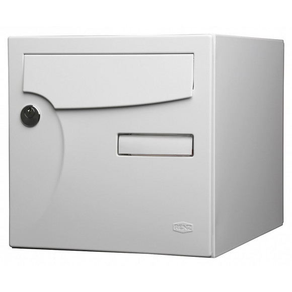Boîte Aux Lettres Normalisée 1 Porte Extérieur Renz Acier Blanc Brillant