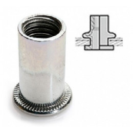 40 Écrous M6 À Sertir Acier Avec Tête Plate