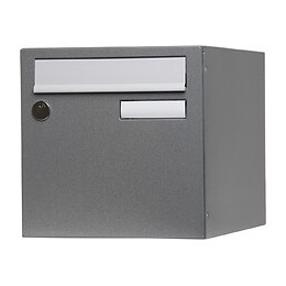 Boîte Aux Lettres Normalisée 1 Porte Extérieur Renz Acier Gris Brillant