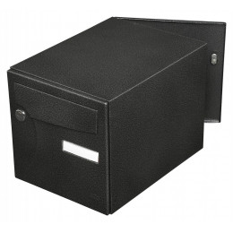 Boîte Aux Lettres Normalisée 2 Portes Extérieur Renz Acier Noir Brillant