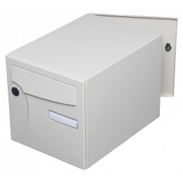 Boîte Aux Lettres Normalisée 2 Portes Extérieur Renz Acier Ivoire Brillant