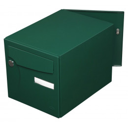 Boîte Aux Lettres Normalisée 2 Portes Extérieur Renz Acier Vert Brillant