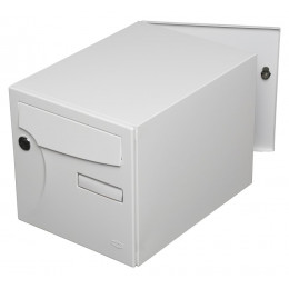 Boîte Aux Lettres Normalisée 2 Portes Extérieur Renz Acier Blanc Brillant