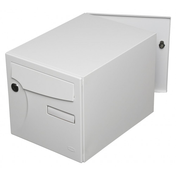 Boîte Aux Lettres Normalisée 2 Portes Extérieur Renz Acier Blanc Brillant