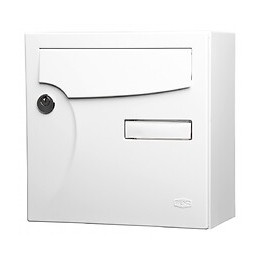 Boîte Aux Lettres Normalisée 1 Porte Extérieur Renz Acier Blanc Brillant